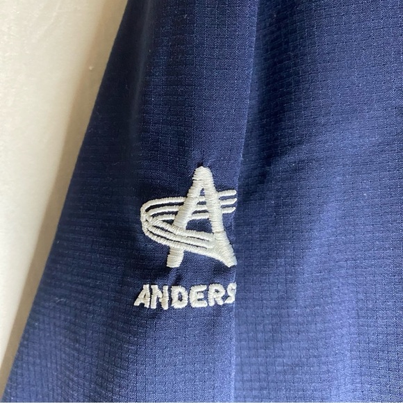 Under Armour Relaxed Long Sleeve Button Navy Heatgear White Logo Work Shirt L - Picture 4 of 9